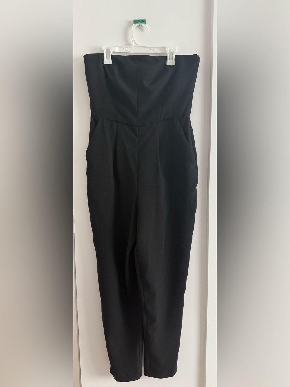 Vince Camuto Black Strapless Tailored Jumpsuit